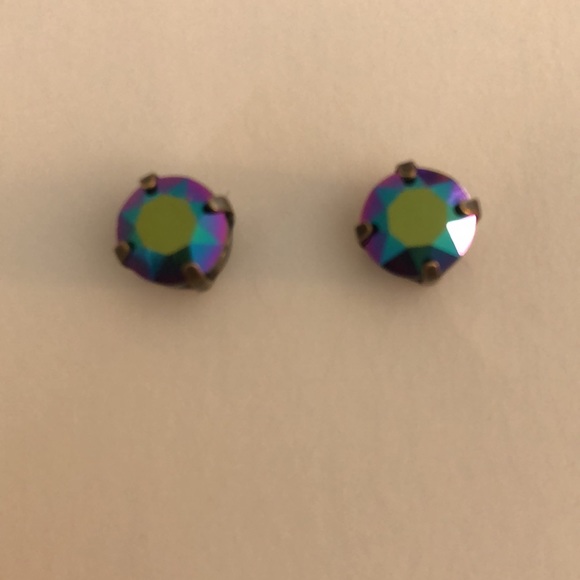 Mystical Antique Brass Swarovski Crystal Earrings - Picture 6 of 10